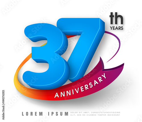 Anniversary emblems template design photo