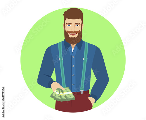 Hipster with money