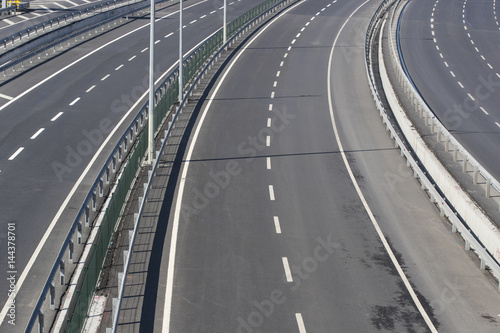 Multiband asphalt track removed from bridge height 