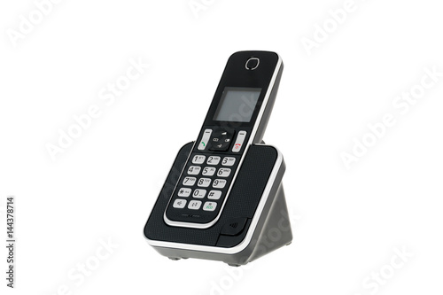 modern cordless landline dect phone with charging station