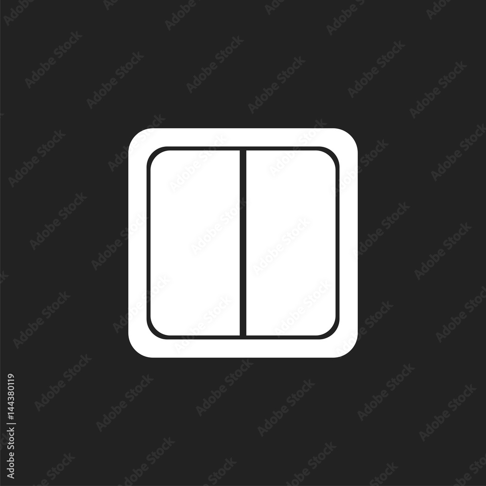 Electric light switch icon. Electric switch flat vector illustration on black background. Electric light switch icon. Electric switch flat vector illustration on black background.
