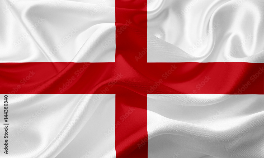 Waving flag of England with fabric texture Waving flag of England with fabric texture