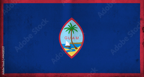 Flag of Guam with an old, vintage style