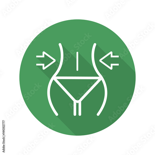 Weight loss flat linear long shadow icon