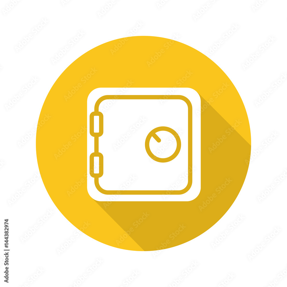 Bank vault flat design long shadow icon Bank vault flat design long shadow icon
