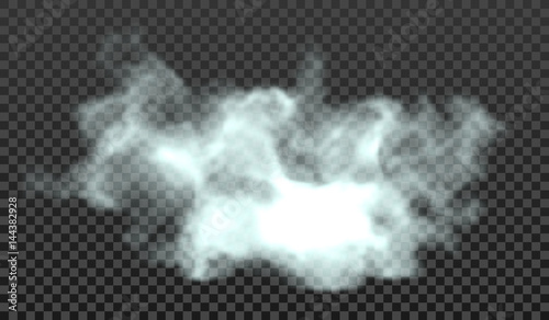 EPS 10. Fog or smoke isolated transparent special effect. White vector cloudiness, mist or smog background. Vector illustration