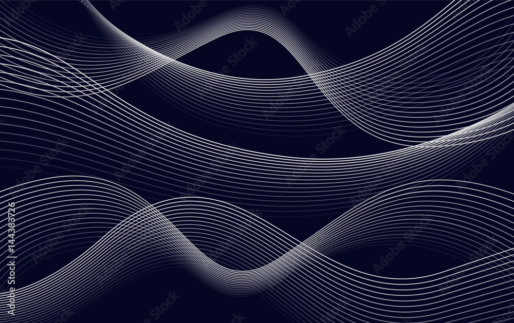 Isolates abstract dark blue color wavy lines background, curves backdrop vector illustration Isolates abstract dark blue color wavy lines background, curves backdrop vector illustration