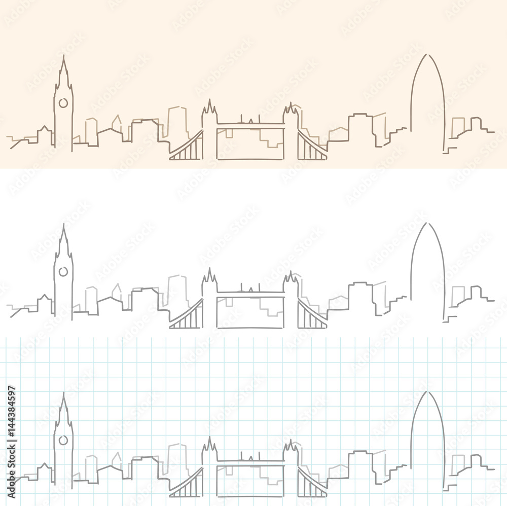 London Hand Drawn Skyline