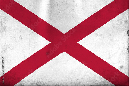 Flag of Alabama with an old, vintage style