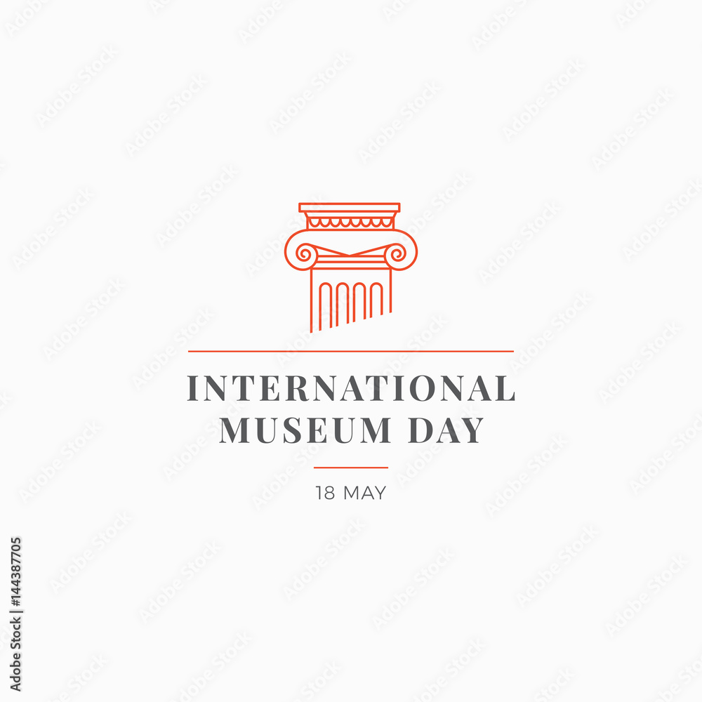 International Museum Day. Image architectural capital. Vector illustration on light background.