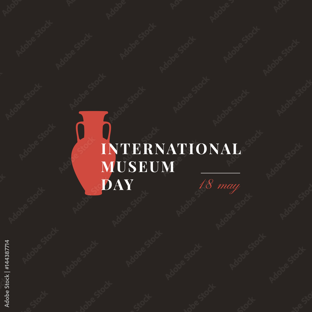 International Museum Day. May 18. Vector illustration on dark background. International Museum Day. May 18. Vector illustration on dark background.