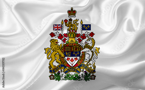 Coat of Arms of Canada, with fabric texture