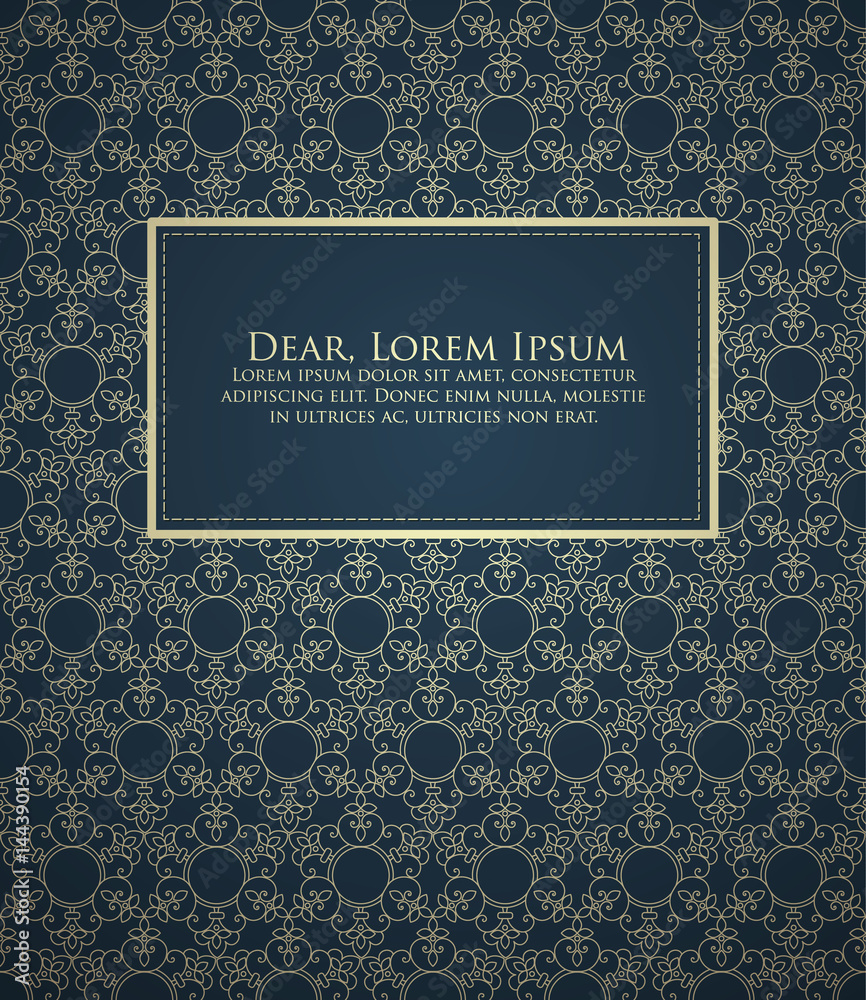 Vector invitation, cards with ethnic arabesque elements. Arabesque style design. Elegant floral abstract ornaments. Front and back side of card. Business cards. eps10 Vector invitation, cards with ethnic arabesque elements. Arabesque style design. Elegant floral abstract ornaments. Front and back side of card. Business cards. eps10