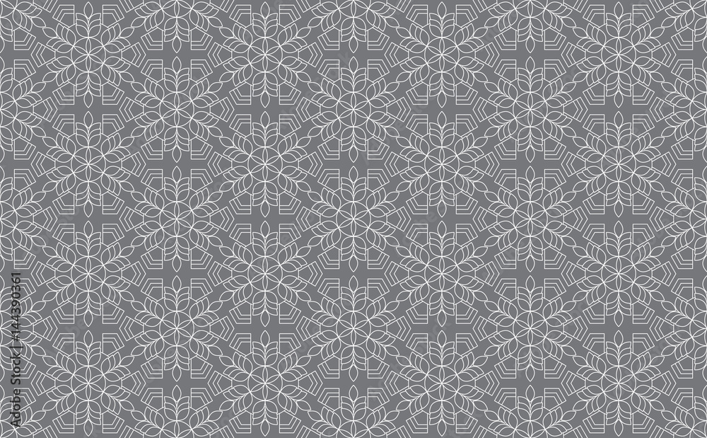 Fototapeta premium Zentangle styled geometric ornament pattern element. Orient traditional ornament. Boho styled. Abstract geometric seamless pattern elegant element for cards and invitations.
