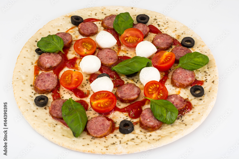 Pizza raw semifinished product before baking Pizza raw semifinished product before baking