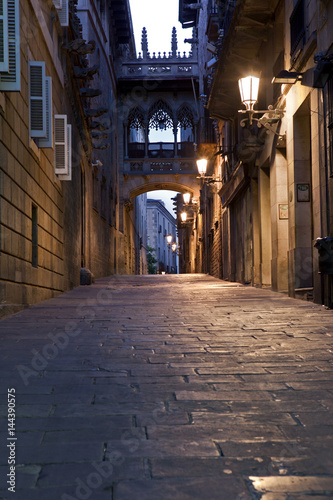 Before sunrise in Barcelona's Gothic Quarter