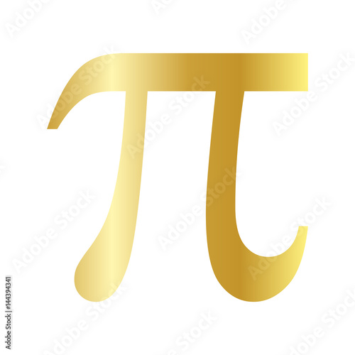 Pi Gold Symbol Icon Symbol Design. Vector logo illustration isolated on white background