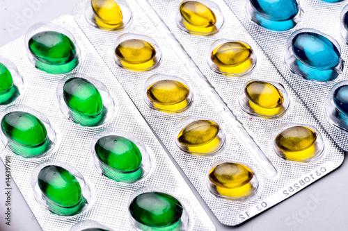 Colorful tablets with capsules
