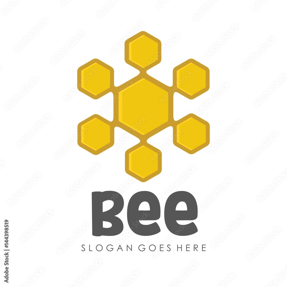 Obraz premium Bee and honey logo full vector