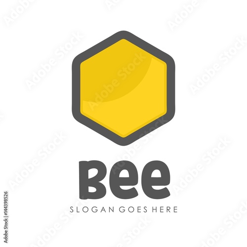 Bee and honey logo full vector