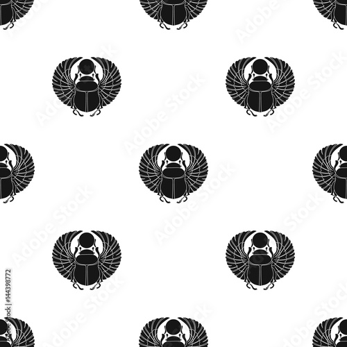 Scarab icon in black style isolated on white background. Ancient Egypt pattern stock vector illustration.