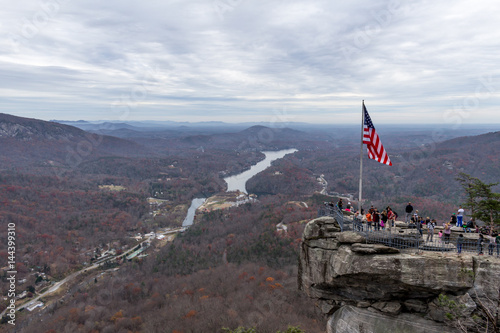 people who climbed chimney rock and lake lure