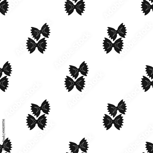 Farfalle icon pasta in black style isolated on white background. Types of pasta pattern stock vector illustration.