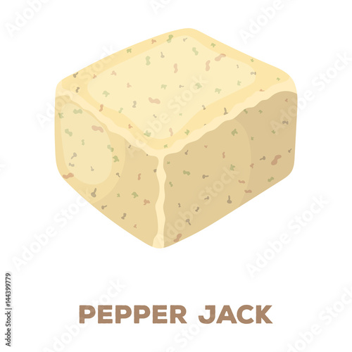 Pepper gack.Different kinds of cheese single icon in cartoon style vector symbol stock illustration web.