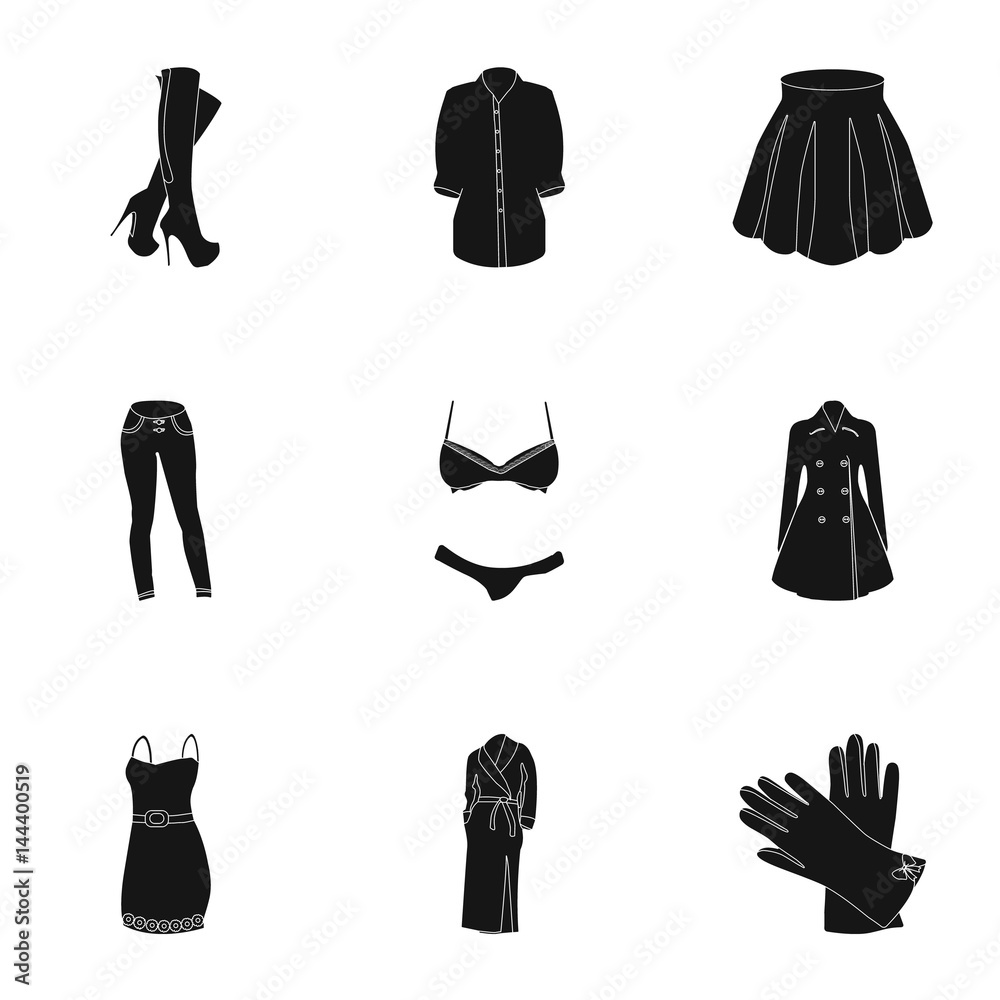 Black womens underwear icon - Free black clothes icons