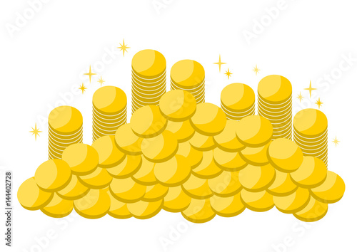 積み上がったお金・コインのイラスト