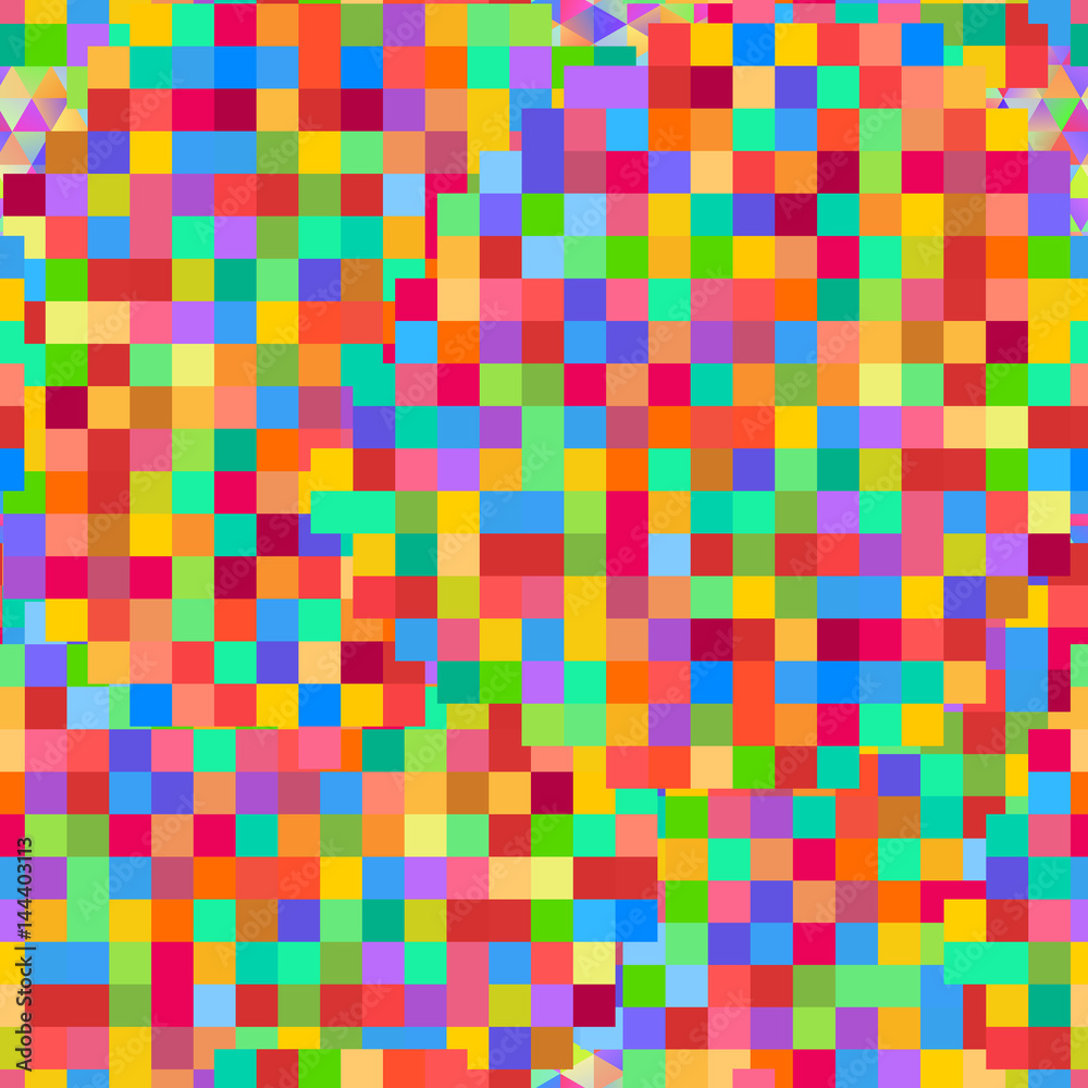 Seamless pattern with gainbow colored glitch styled bright messy shapes Seamless pattern with gainbow colored glitch styled bright messy shapes