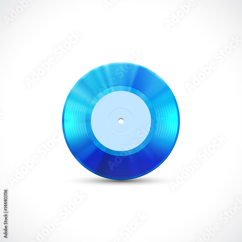 Vinyl disc 7 inch EP with blue grooves  shiny tracks