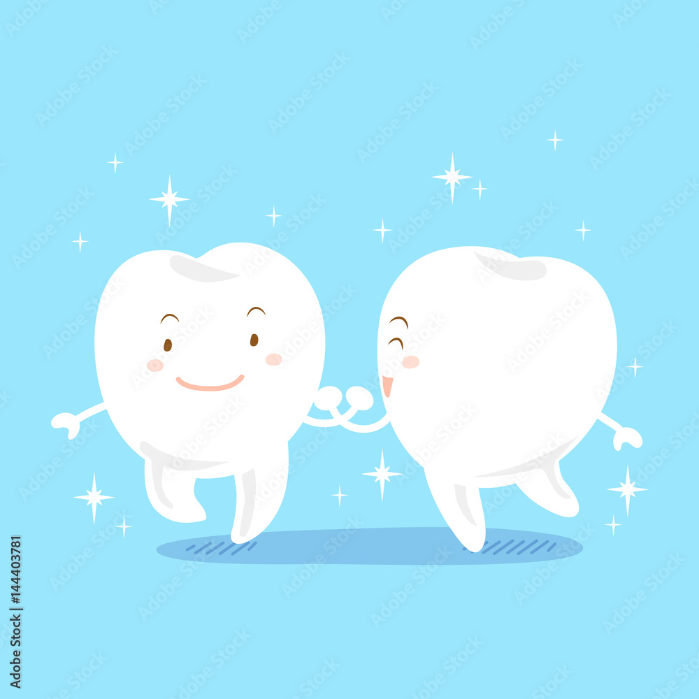 cartoon tooth with whiten