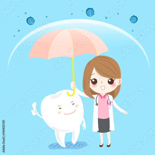 woman dentist with tooth