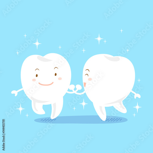 cartoon tooth with whiten