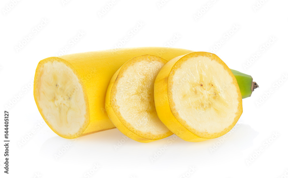 Banana slice isolated on white background