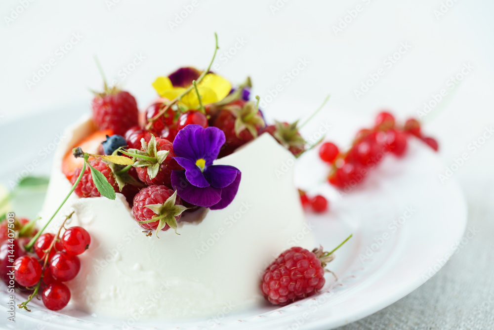 dessert with berries dessert with berries