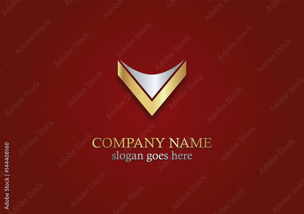 gold letter v shape vector logo Stock Vector | Adobe Stock
