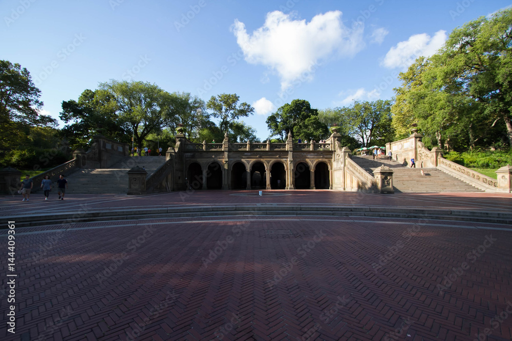 Bethesda Terrace under the shade at Central Park