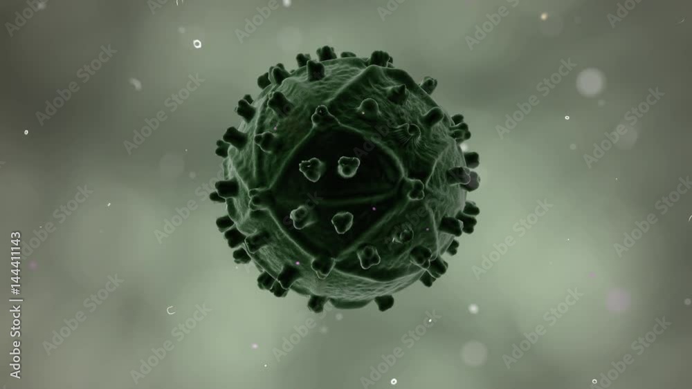 HIV Virus 004 3D Rendering: Scanning electron microscope image of the HIV virus.
