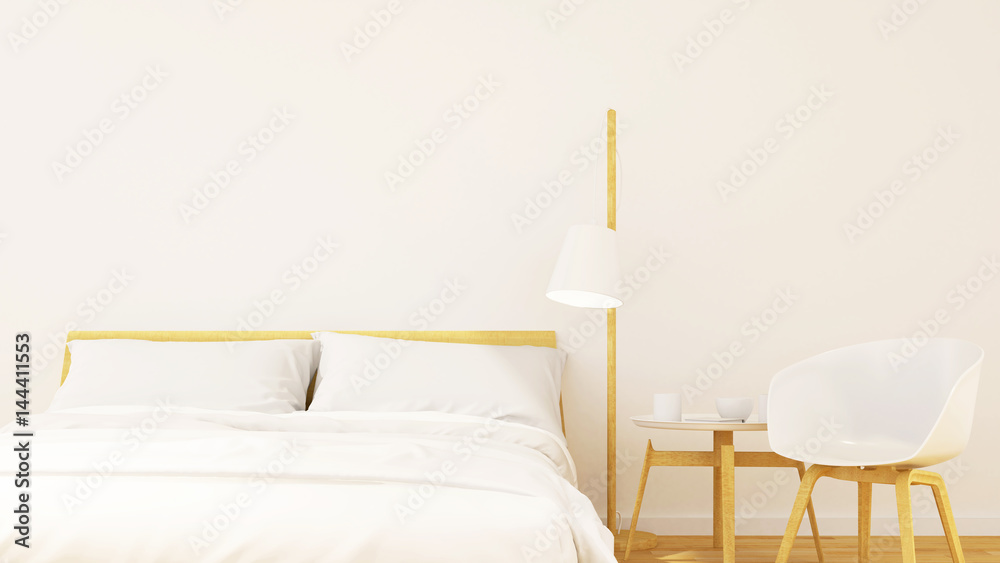 bedroom minimal design - 3d rendering
