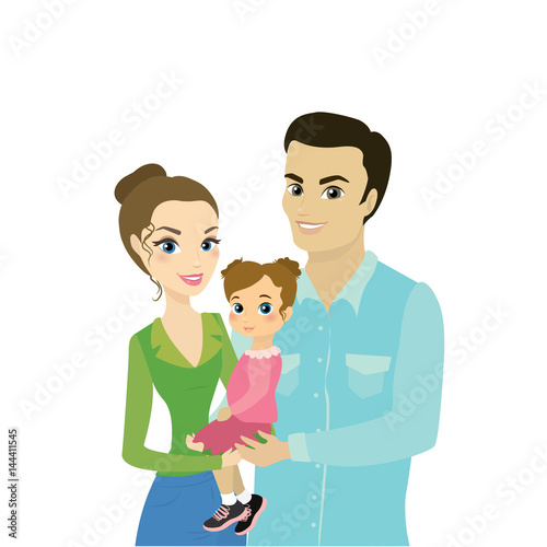 Beautiful family couple with daughter
