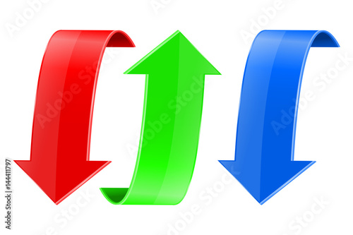 Colored bent arrows