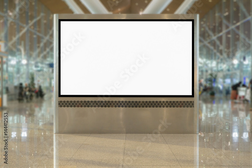 Photography Empty blank billboard pop muck up at airport ,train station