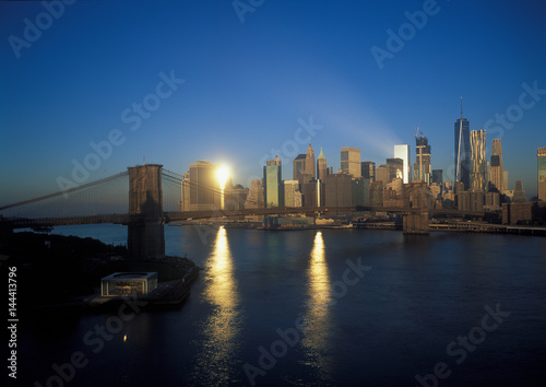 Brooklyn Bridge at sunrise.