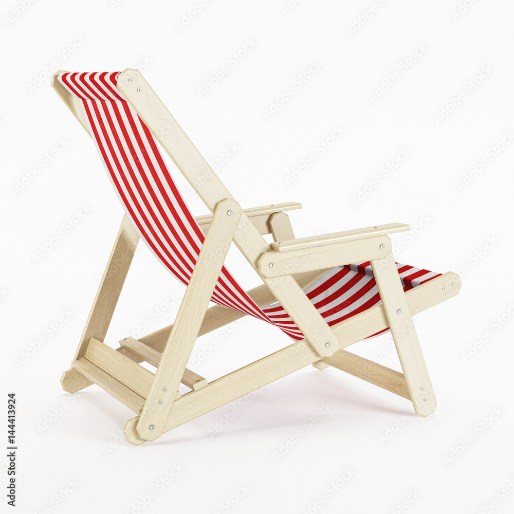 Deckchair over white background. 3D rendering. Deckchair over white background. 3D rendering.