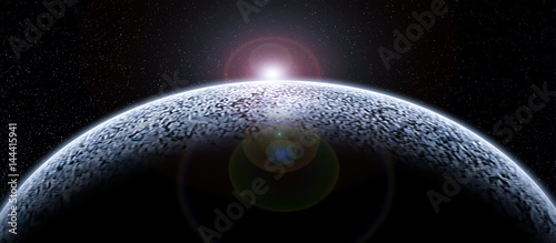 The photograph is prepared using 3D rendering and Gaussian noise distribution in image processing software and coding.