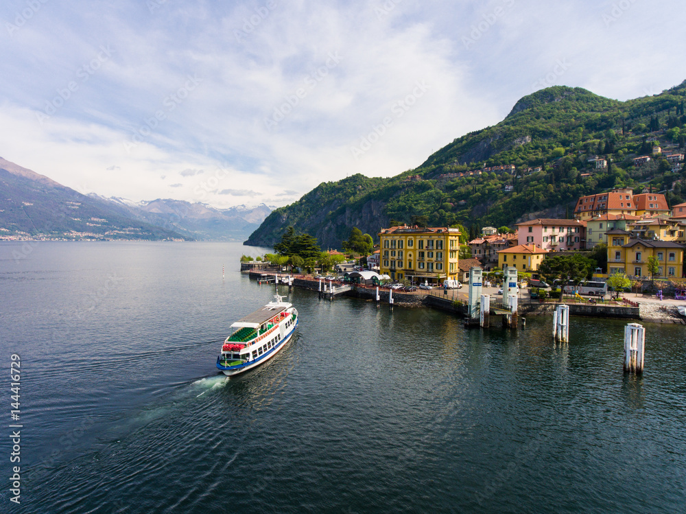 Port of Varenna and Ferry boat - Como lake in Italy