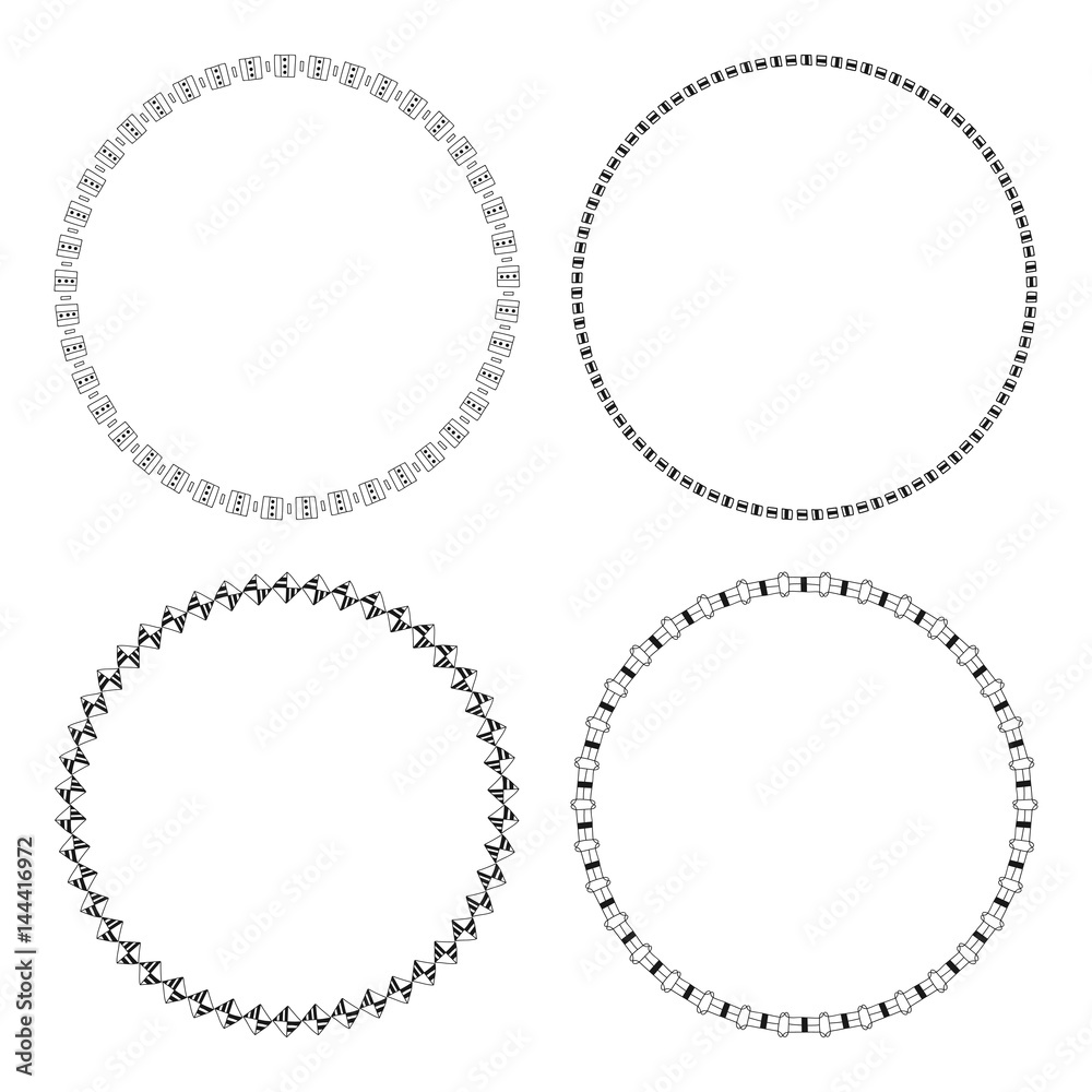 Decorative round frame for congratulations, cards. Black and white illustration Decorative round frame for congratulations, cards. Black and white illustration