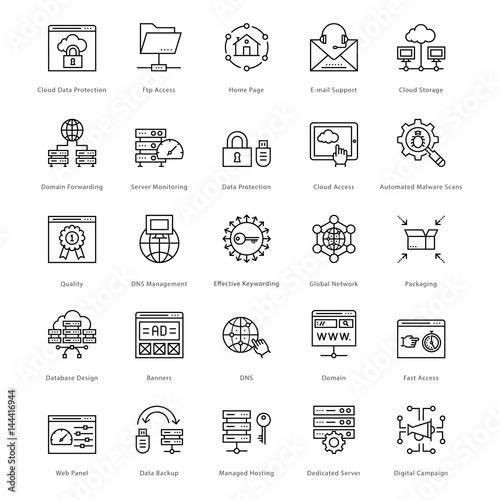 Web and SEO Line Vector Icons 58